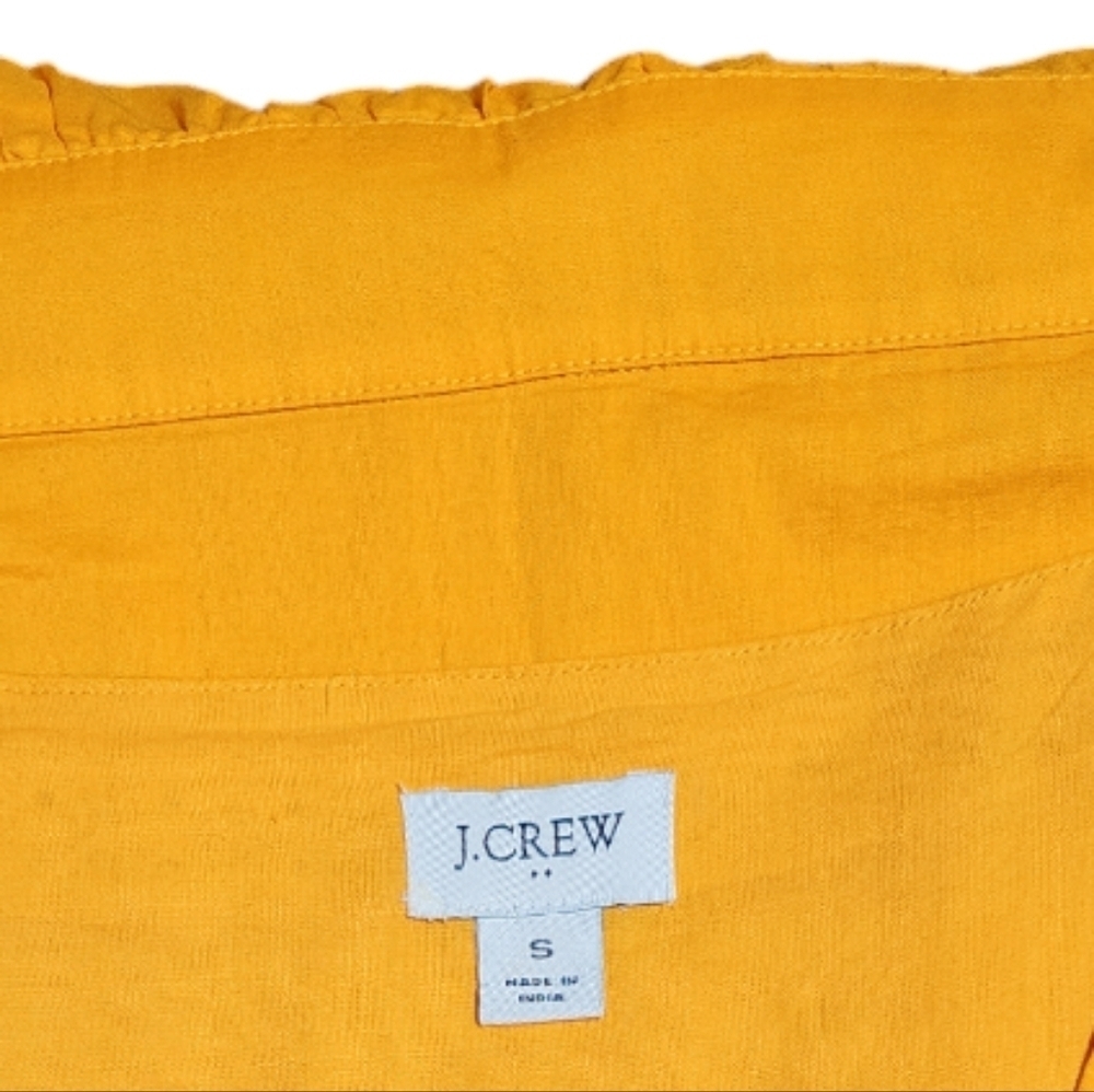 J. Crew Mustard Yellow Long Sleeve aBoho Peasant Dress Size S - Picture 7 of 11